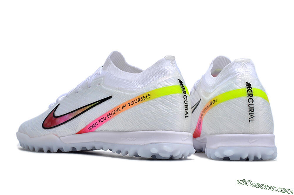 Nike Air Zoom Mercurial Vapor 15 Elite TF Artificial Turf Soccer Shoes - White/Black/Pink 4