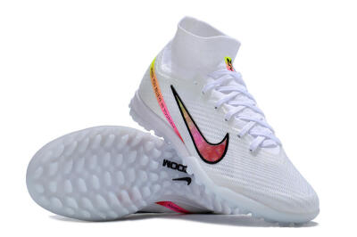 Nike Air Zoom Mercurial Superfly 9 Elite TF Artificial Turf Soccer Shoes - White/Black/Pink
