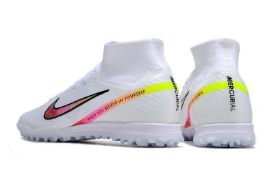 Nike Air Zoom Mercurial Superfly 9 Elite TF Artificial Turf Soccer Shoes - White/Black/Pink
