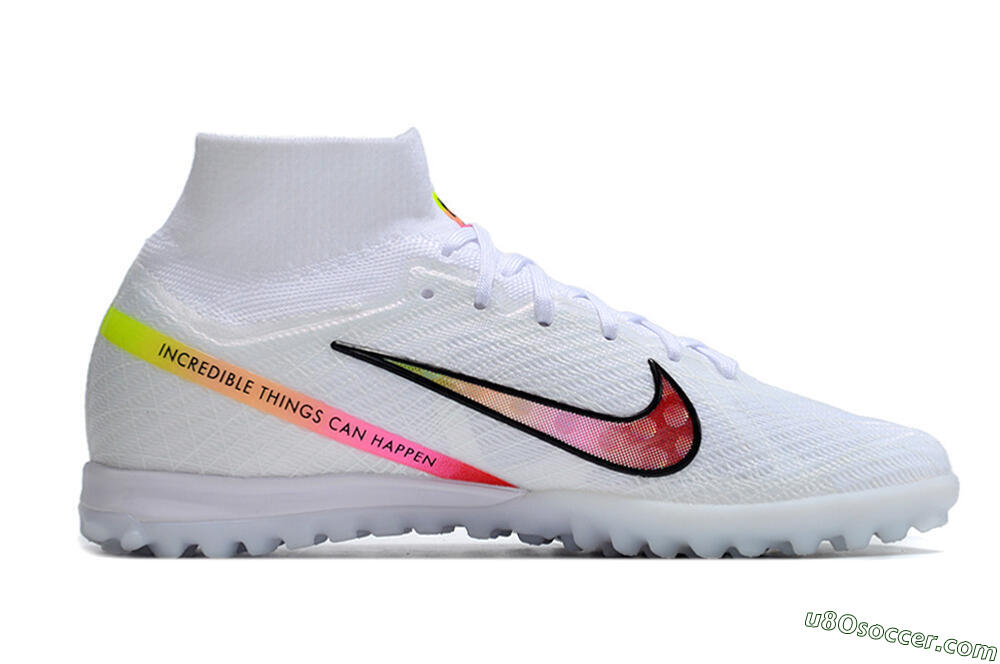 Nike Air Zoom Mercurial Superfly 9 Elite TF Artificial Turf Soccer Shoes - White/Black/Pink 5