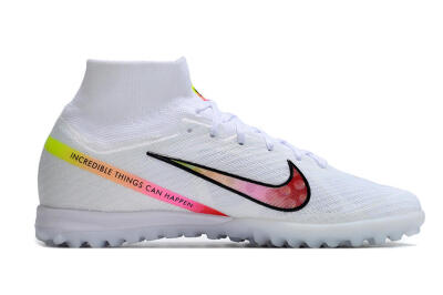Nike Air Zoom Mercurial Superfly 9 Elite TF Artificial Turf Soccer Shoes - White/Black/Pink