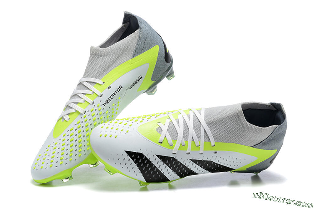 Adidas Predator Accuracy.1 FG Firm Ground Soccer Cleats - White/Black/Yellow 7