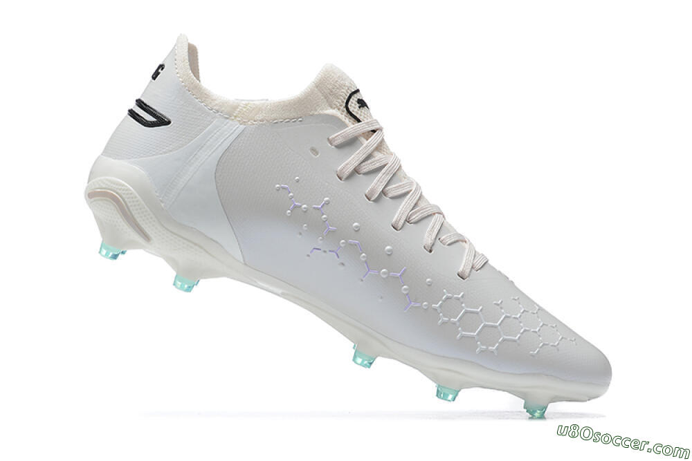 Puma King Ultimate Icon FG Multi Ground Soccer Cleats - White/Black/Green 8