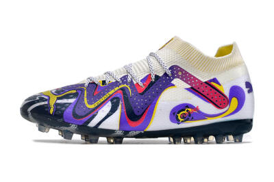 Puma Future Ultimate NJR MG Multi Ground Soccer Cleats - White/Purple/Yellow
