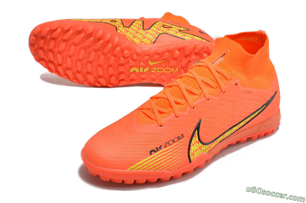 Nike Air Zoom Mercurial Superfly 9 Elite TF Artificial Turf Soccer Shoes - Red/Yellow 3
