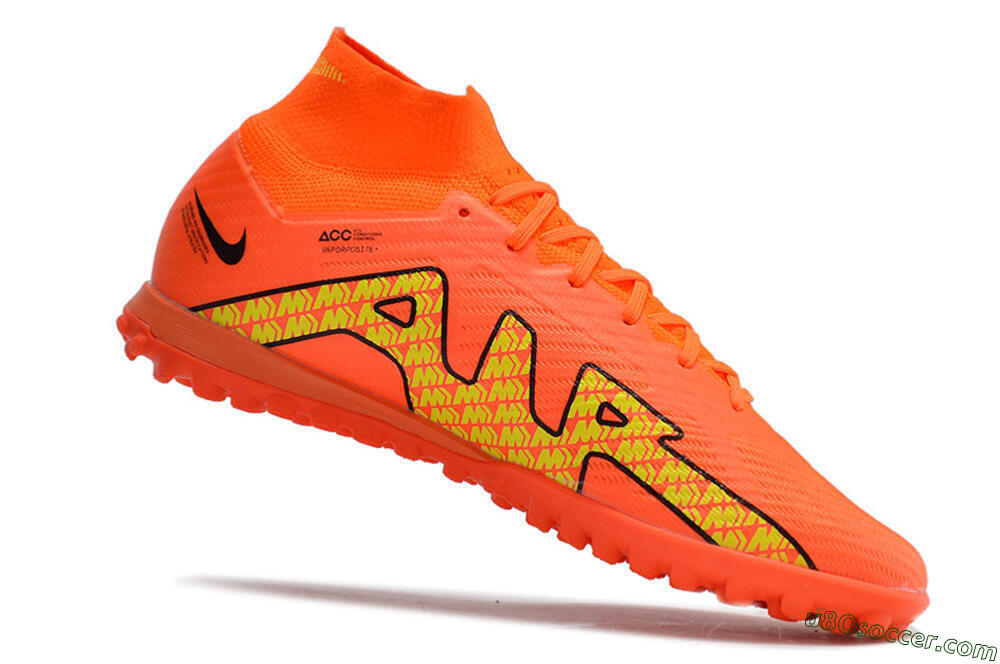 Nike Air Zoom Mercurial Superfly 9 Elite TF Artificial Turf Soccer Shoes - Red/Yellow 4