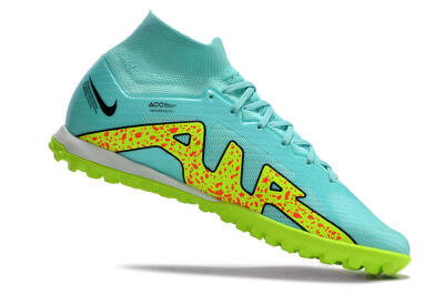 Nike Air Zoom Mercurial Superfly 9 Elite TF Artificial Turf Soccer Shoes - Blue/Green/Black