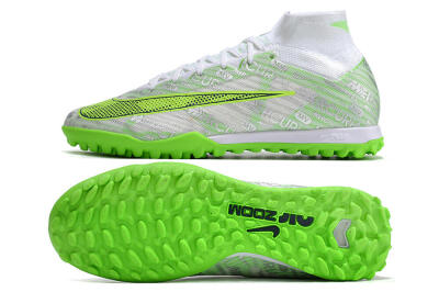 Nike Air Zoom Mercurial Superfly 9 Elite TF Artificial Turf Soccer Shoes - Green/White/Silver