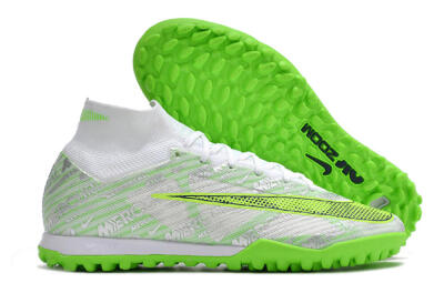 Nike Air Zoom Mercurial Superfly 9 Elite TF Artificial Turf Soccer Shoes - Green/White/Silver