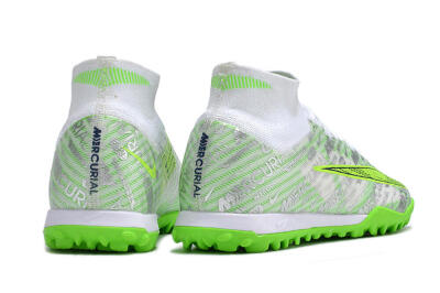 Nike Air Zoom Mercurial Superfly 9 Elite TF Artificial Turf Soccer Shoes - Green/White/Silver