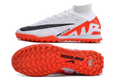 Nike Mercurial Superfly 9 Elite TF Artificial Turf Soccer Shoes - White/Black/Red