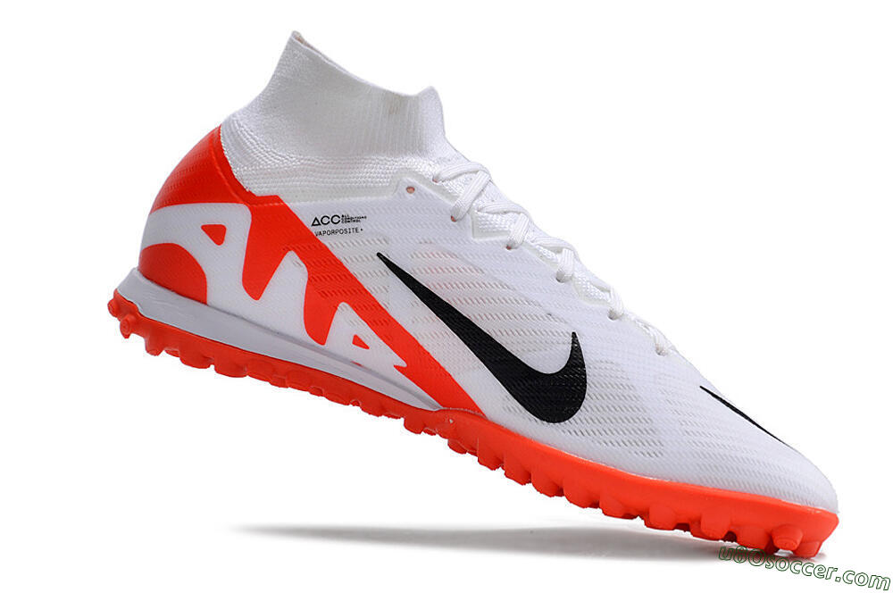 Nike Mercurial Superfly 9 Elite TF Artificial Turf Soccer Shoes - White/Black/Red 4