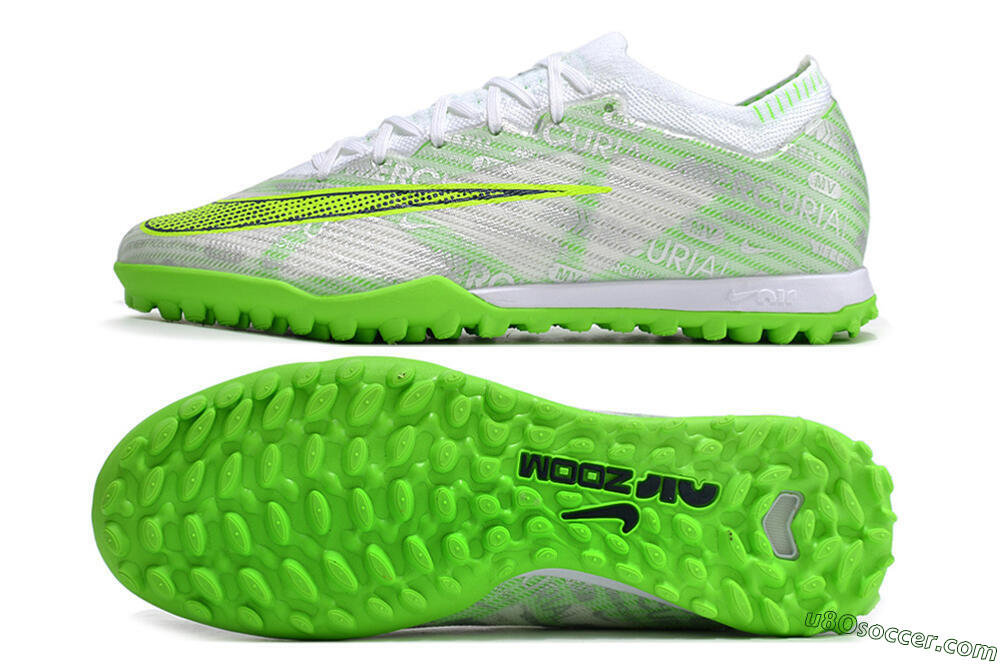 Nike Air Zoom Mercurial Vapor 15 Elite TF Artificial Turf Soccer Shoes - Green/White/Silver 0