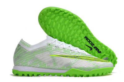Nike Air Zoom Mercurial Vapor 15 Elite TF Artificial Turf Soccer Shoes - Green/White/Silver