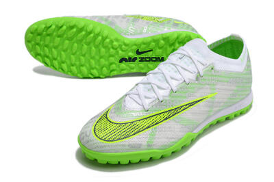 Nike Air Zoom Mercurial Vapor 15 Elite TF Artificial Turf Soccer Shoes - Green/White/Silver