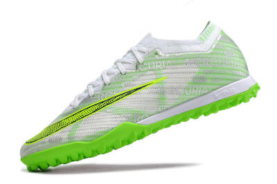 Nike Air Zoom Mercurial Vapor 15 Elite TF Artificial Turf Soccer Shoes - Green/White/Silver
