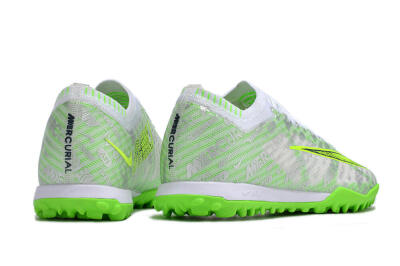 Nike Air Zoom Mercurial Vapor 15 Elite TF Artificial Turf Soccer Shoes - Green/White/Silver