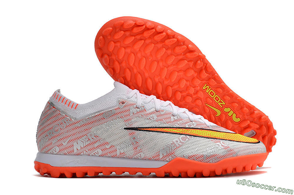Nike Air Zoom Mercurial Vapor 15 Elite TF Artificial Turf Soccer Shoes - Orange/White/Silver 1