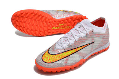 Nike Air Zoom Mercurial Vapor 15 Elite TF Artificial Turf Soccer Shoes - Orange/White/Silver