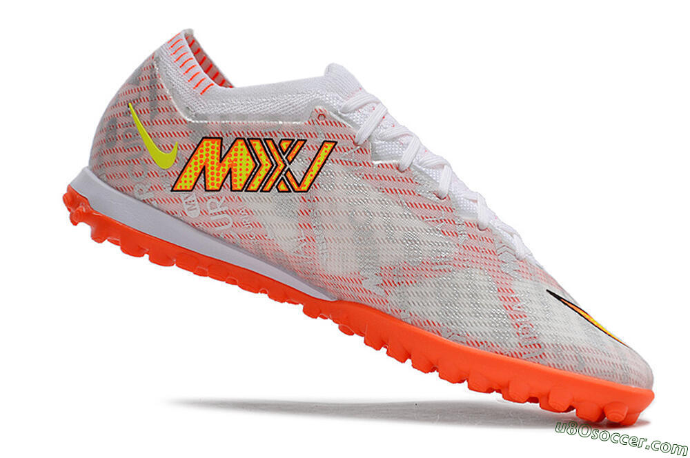 Nike Air Zoom Mercurial Vapor 15 Elite TF Artificial Turf Soccer Shoes - Orange/White/Silver 4