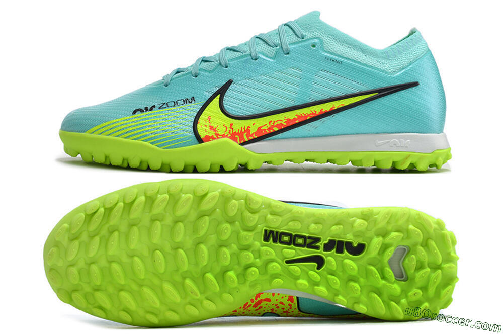 Nike Air Zoom Mercurial Vapor 15 Elite TF Artificial Turf Soccer Shoes - Blue/Green 0