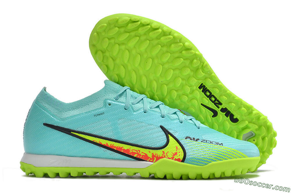 Nike Air Zoom Mercurial Vapor 15 Elite TF Artificial Turf Soccer Shoes - Blue/Green 1