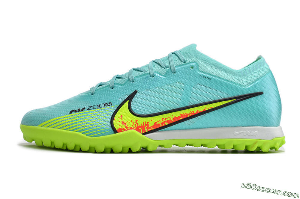 Nike Air Zoom Mercurial Vapor 15 Elite TF Artificial Turf Soccer Shoes - Blue/Green 2