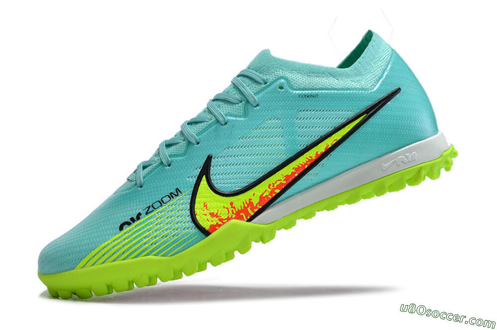 Nike Air Zoom Mercurial Vapor 15 Elite TF Artificial Turf Soccer Shoes - Blue/Green 5
