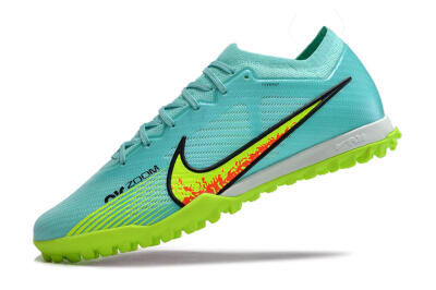 Nike Air Zoom Mercurial Vapor 15 Elite TF Artificial Turf Soccer Shoes - Blue/Green