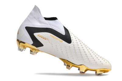 Adidas Predator Accuracy+ FG Firm Ground Soccer Cleats - White/Gold/Black