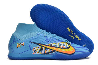 Nike Air Zoom Mercurial Superfly 9 Elite IC Indoor & Futsal Soccer Shoes - Blue/Yellow/Black