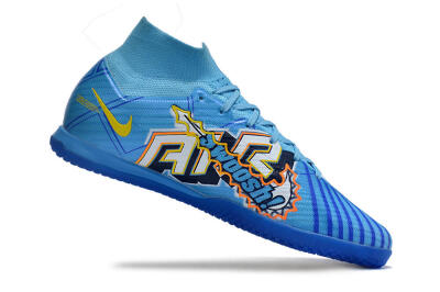 Nike Air Zoom Mercurial Superfly 9 Elite IC Indoor & Futsal Soccer Shoes - Blue/Yellow/Black