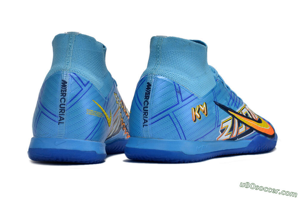 Nike Air Zoom Mercurial Superfly 9 Elite IC Indoor & Futsal Soccer Shoes - Blue/Yellow/Black 6