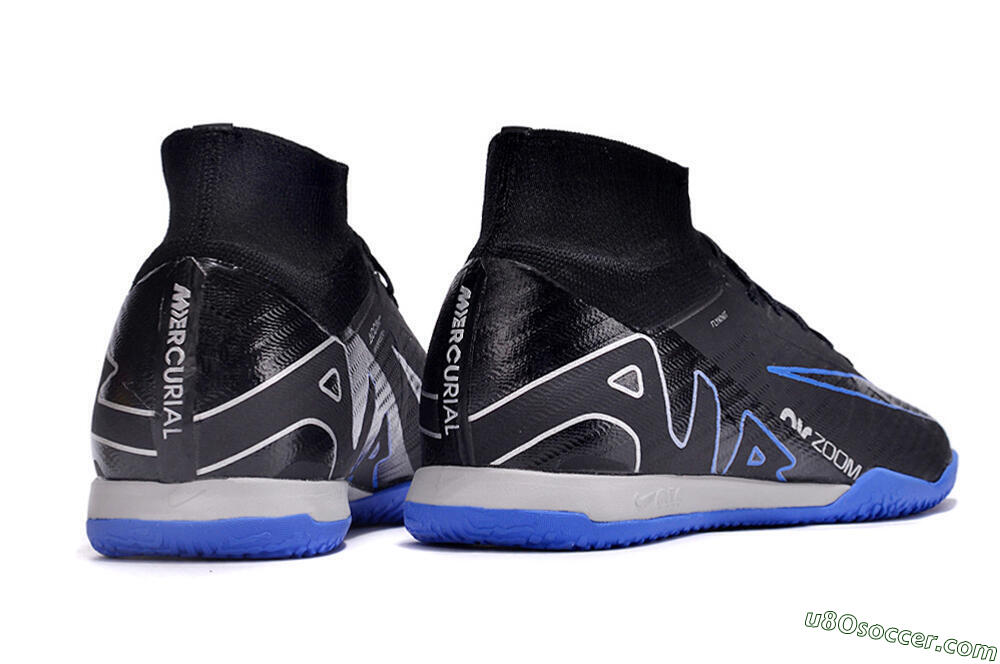 Nike Air Zoom Mercurial Superfly 9 Elite IC Indoor & Futsal Soccer Shoes - Black/Blue/White 4