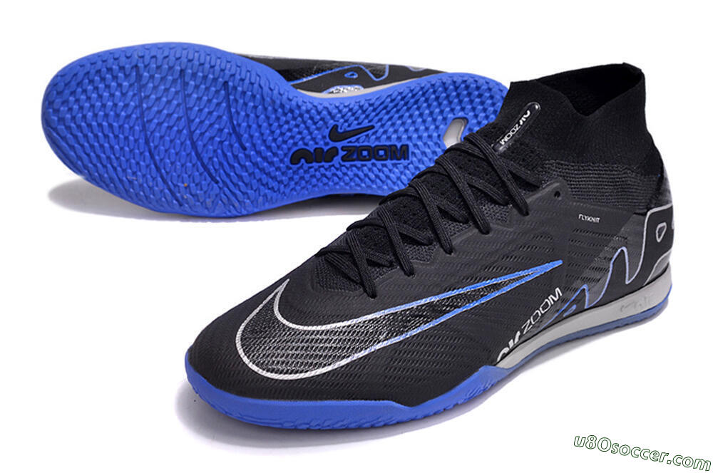 Nike Air Zoom Mercurial Superfly 9 Elite IC Indoor & Futsal Soccer Shoes - Black/Blue/White 3