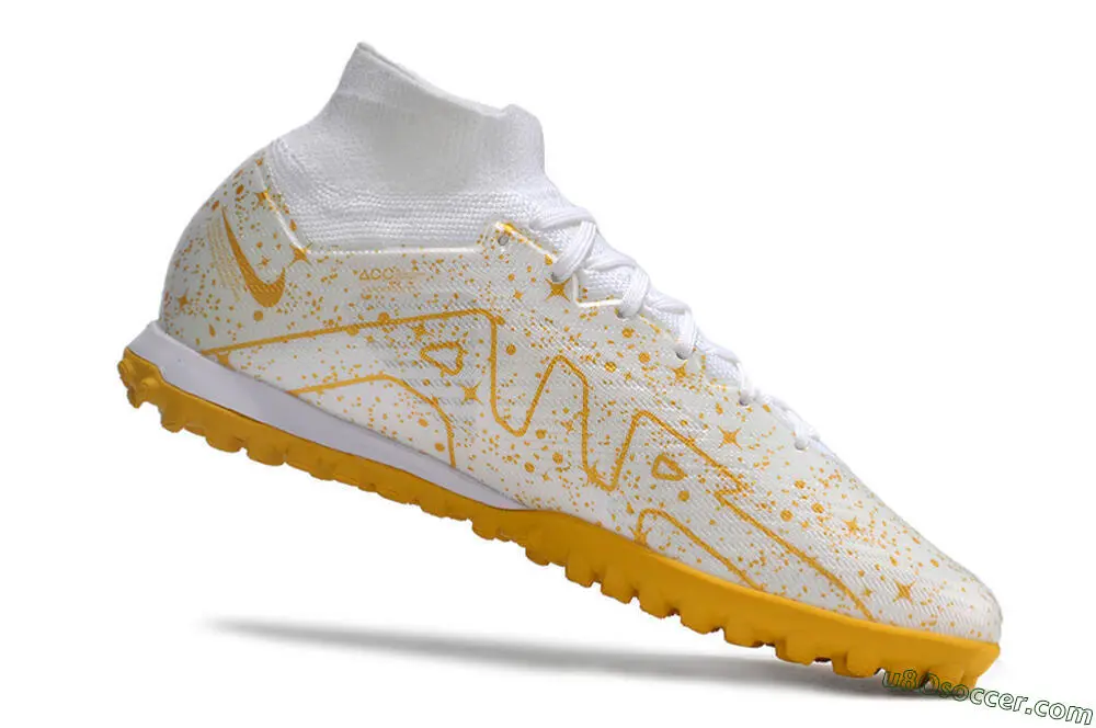 Nike Air Zoom ホワイト/ゴールド 人工芝用 White and Gold Nike Air Zoom Mercurial Superfly 9 Elite | TF