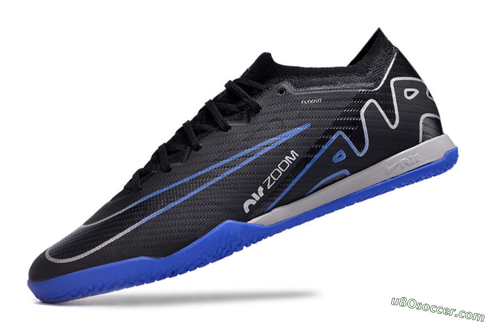 Nike Air Zoom Mercurial Vapor 15 Elite IC Indoor & Futsal Soccer Shoes - Black/Blue/White 4