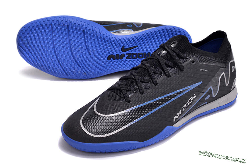 Nike Air Zoom Mercurial Vapor 15 Elite IC Indoor & Futsal Soccer Shoes - Black/Blue/White 3
