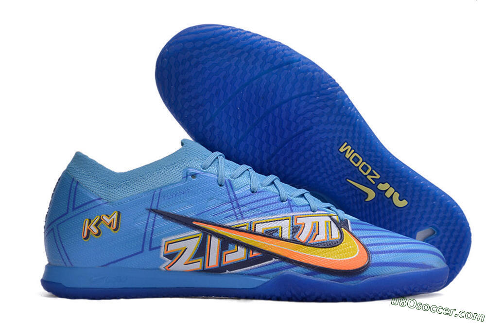 Nike Air Zoom Mercurial Vapor 15 Elite IC Indoor & Futsal Soccer Shoes - Blue/Yellow/Black 1