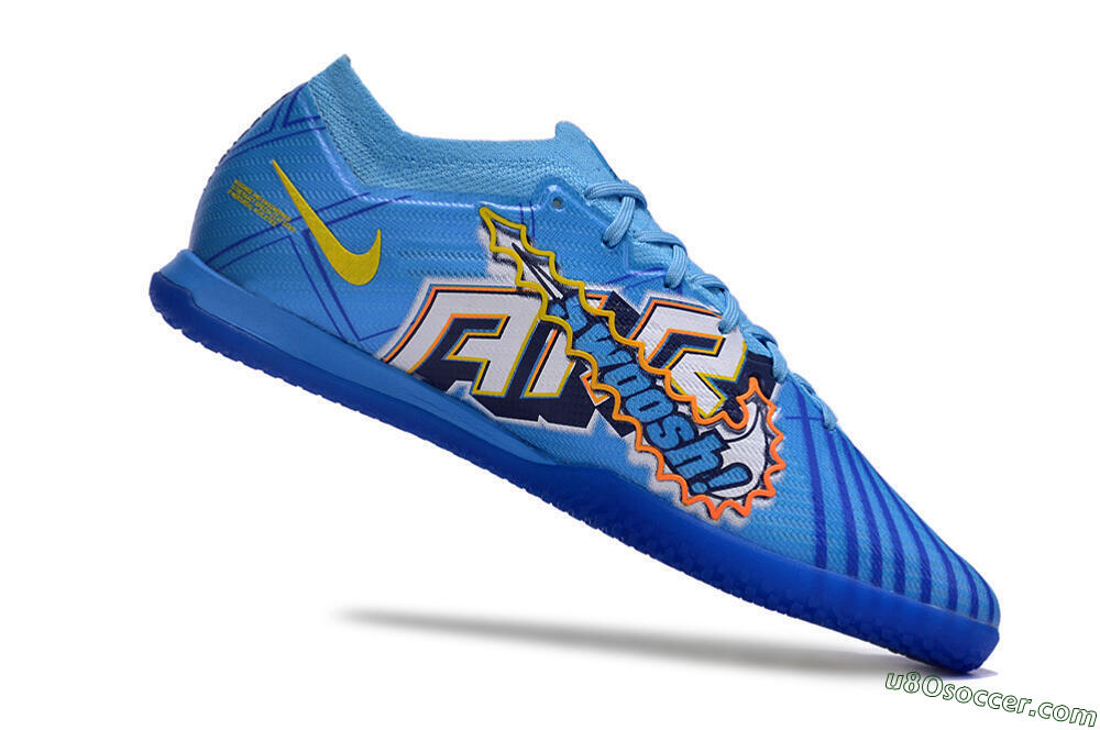 Nike Air Zoom Mercurial Vapor 15 Elite IC Indoor & Futsal Soccer Shoes - Blue/Yellow/Black 4