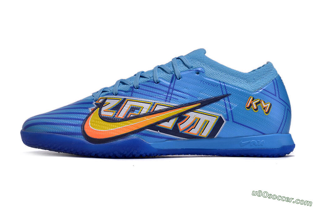 Nike Air Zoom Mercurial Vapor 15 Elite IC Indoor & Futsal Soccer Shoes - Blue/Yellow/Black 2