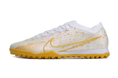 Nike Air Zoom Mercurial Vapor 15 Elite TF Artificial Turf Soccer Shoes - White/Gold