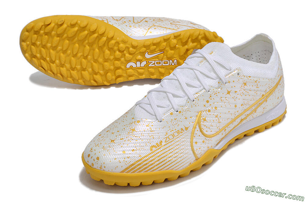 Nike Air Zoom Mercurial Vapor 15 Elite TF Artificial Turf Soccer Shoes - White/Gold 3