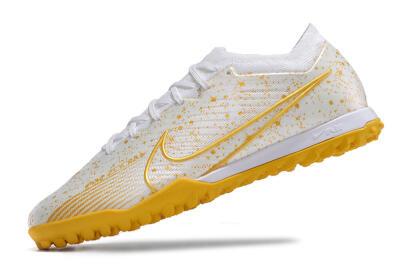 Nike Air Zoom Mercurial Vapor 15 Elite TF Artificial Turf Soccer Shoes - White/Gold