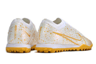 Nike Air Zoom Mercurial Vapor 15 Elite TF Artificial Turf Soccer Shoes - White/Gold