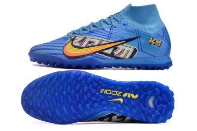 Kylian Mbappe x Nike Air Zoom Mercurial Superfly 9 Elite TF Artificial Turf Soccer Shoes - Blue/Yellow/Black