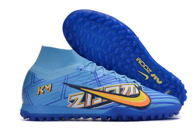 Kylian Mbappe x Nike Air Zoom Mercurial Superfly 9 Elite TF Artificial Turf Soccer Shoes - Blue/Yellow/Black