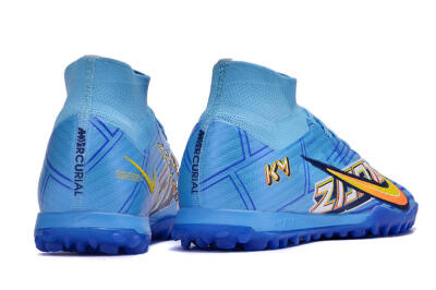 Kylian Mbappe x Nike Air Zoom Mercurial Superfly 9 Elite TF Artificial Turf Soccer Shoes - Blue/Yellow/Black