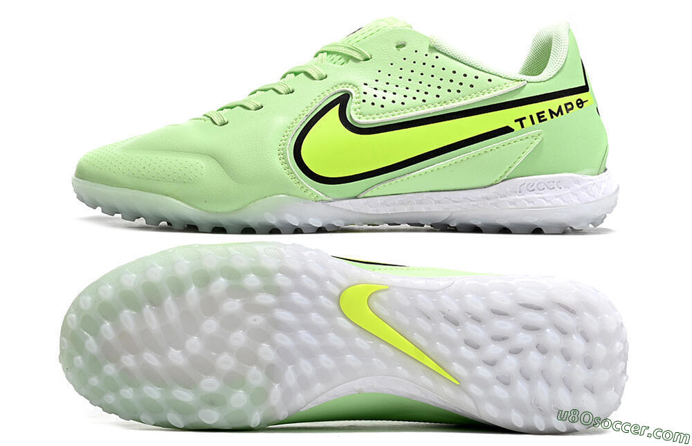Nike Tiempo Legend 9 TF Artificial Turf Soccer Shoes - Green/Yellow/Black 0