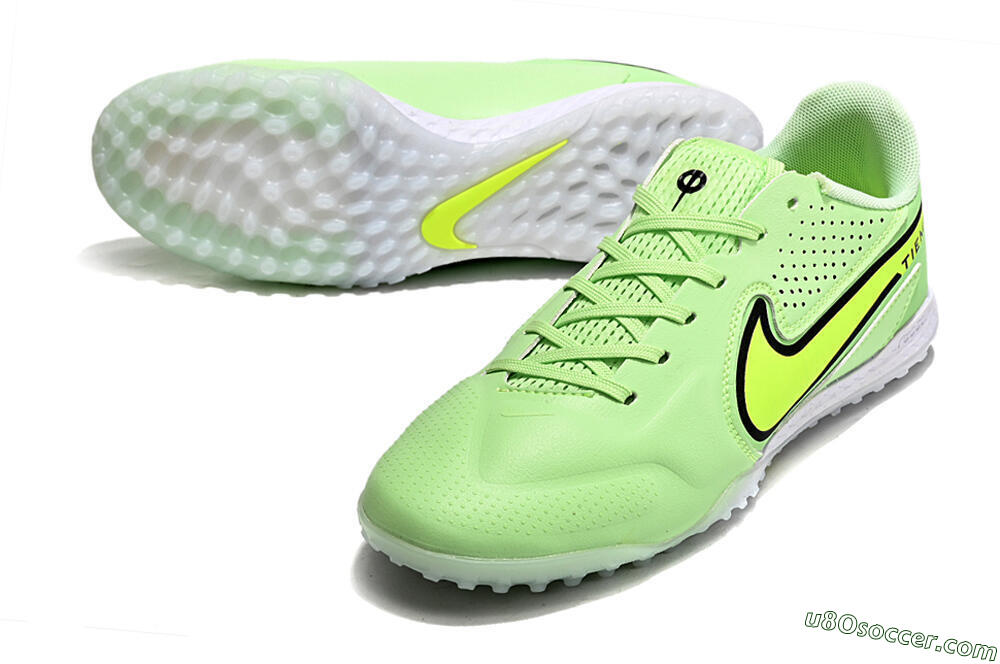 Nike Tiempo Legend 9 TF Artificial Turf Soccer Shoes - Green/Yellow/Black 3